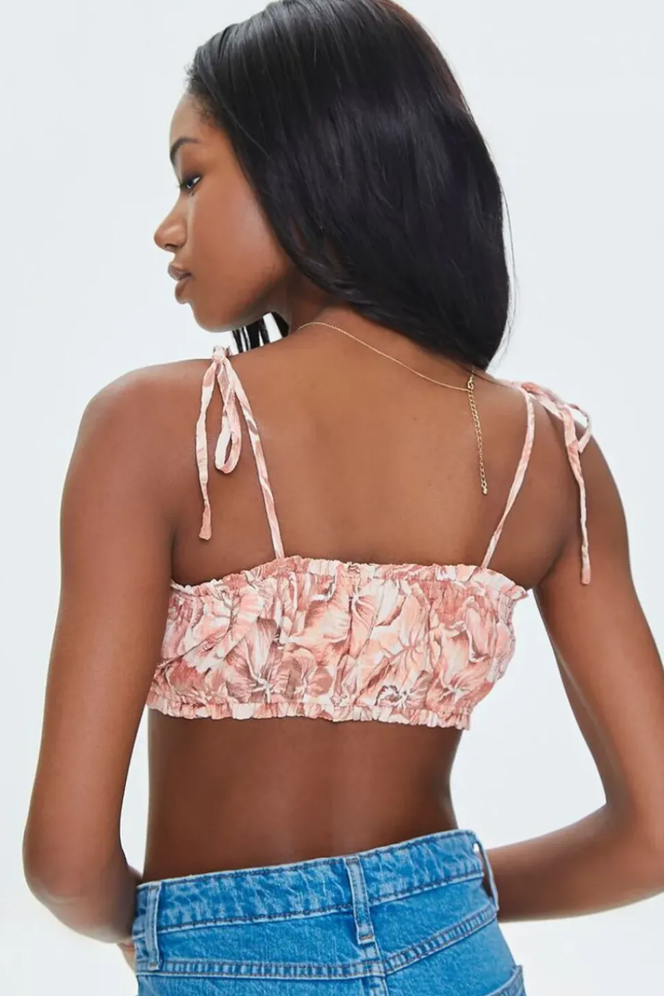 Tropical Floral Print Cropped Cami