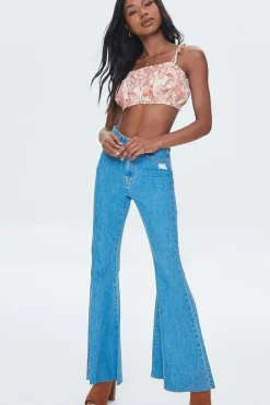 Tropical Floral Print Cropped Cami
