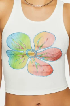 Tropical Flower Graphic Tank Top