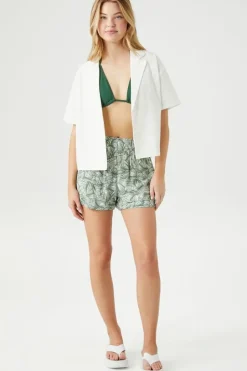 Tropical Leaf Pull-On Shorts