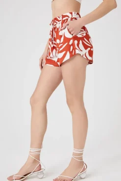Tropical Print Drawstring Shorts
