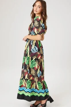 Tropical Print Maxi Dress