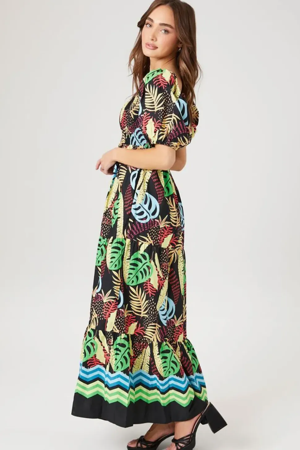 Tropical Print Maxi Dress