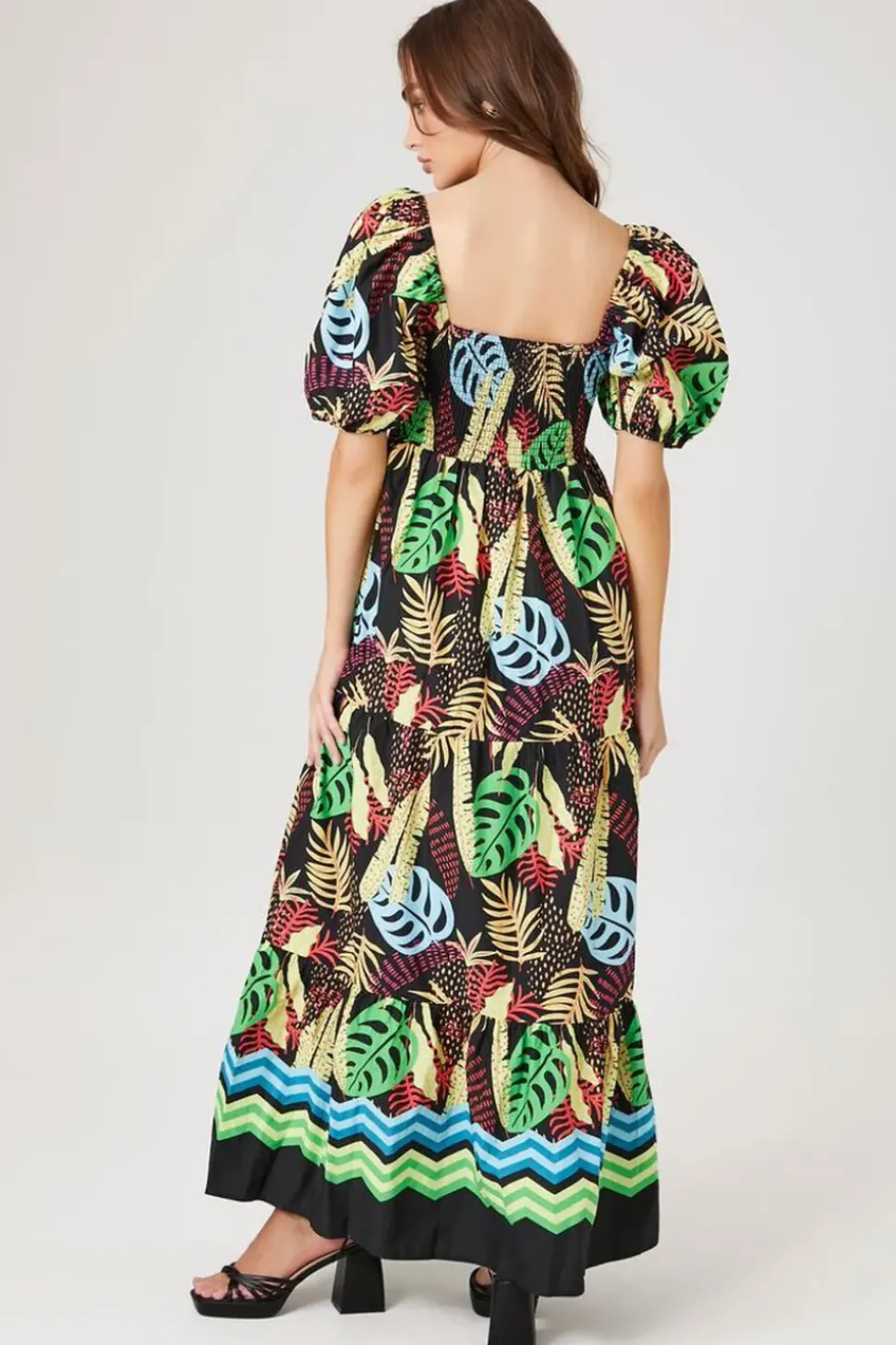 Tropical Print Maxi Dress