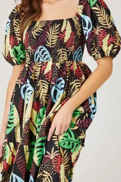 Tropical Print Maxi Dress