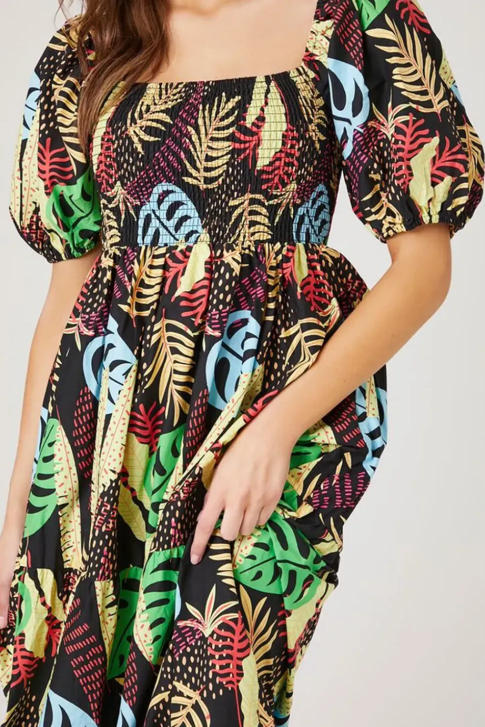 Tropical Print Maxi Dress