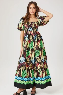 Tropical Print Maxi Dress