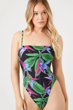 Tropical Print One-Piece Swimsuit