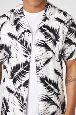 Tropical Print Short-Sleeve Shirt