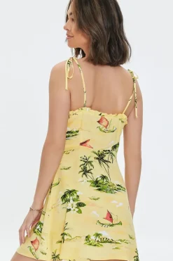 Tropical Ruffled Cami Dress