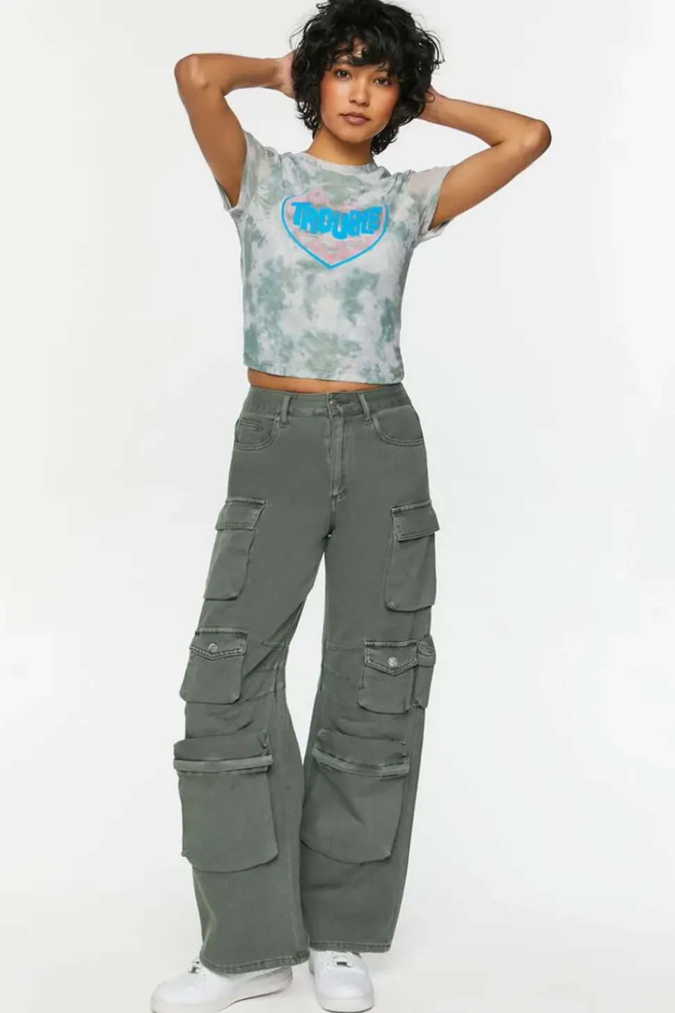 Trouble Tie-Dye Mesh Graphic Tee