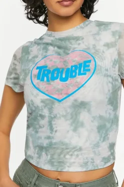 Trouble Tie-Dye Mesh Graphic Tee