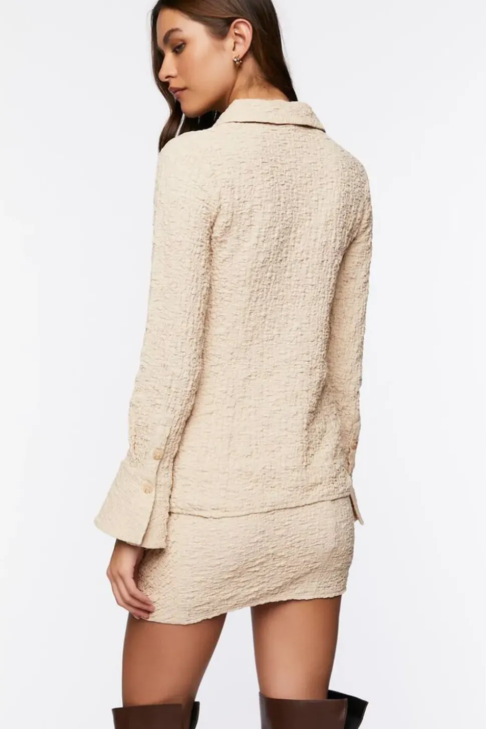Trumpet Sleeve Shirt & Skirt Set