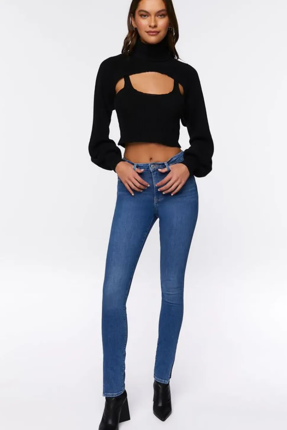 Turtleneck Combo Sweater