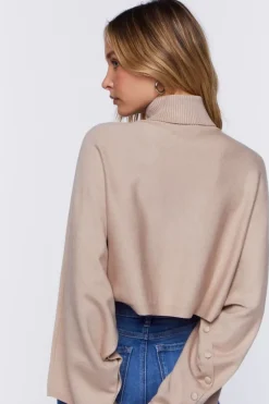 Turtleneck Dolman-Sleeve Sweater