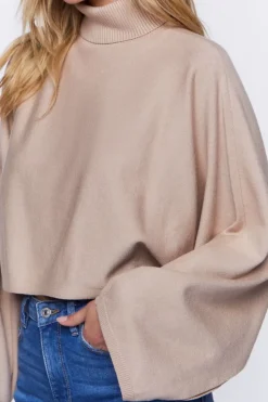 Turtleneck Dolman-Sleeve Sweater