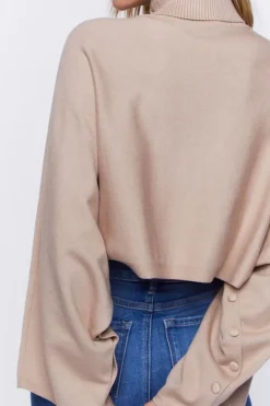 Turtleneck Dolman-Sleeve Sweater