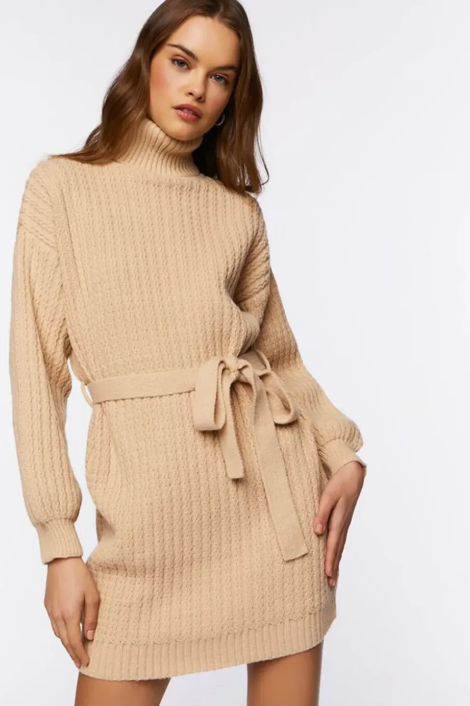 Turtleneck Mini Sweater Dress
