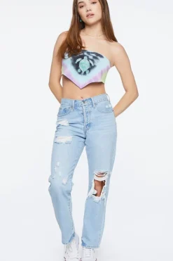Turtle Tie-Dye Handkerchief Tube Top