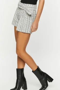 Tweed Belted High-Rise Shorts