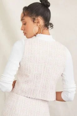 Tweed Button-Front Vest