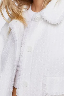 Tweed Frayed-Trim Shacket