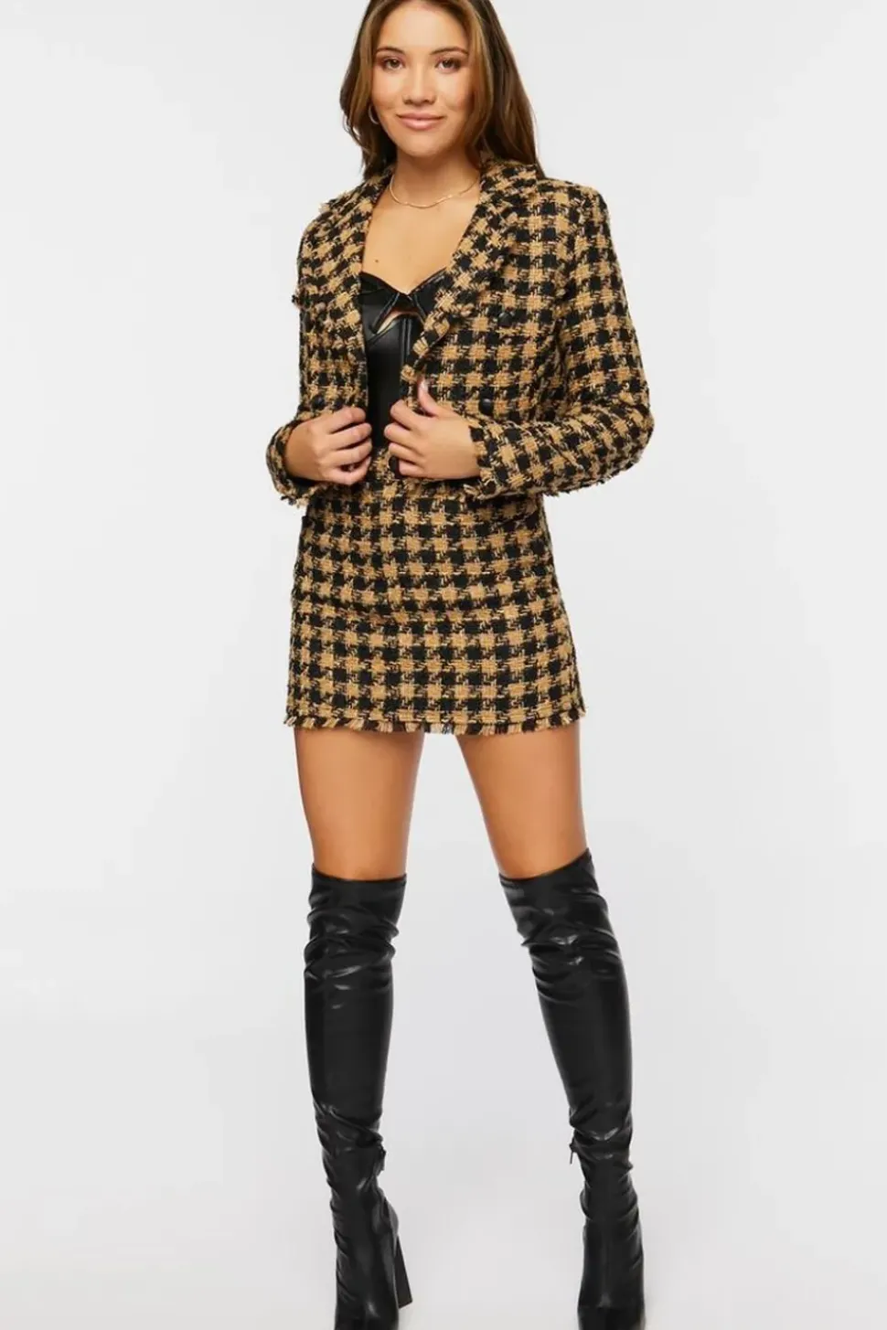 Tweed Houndstooth Blazer