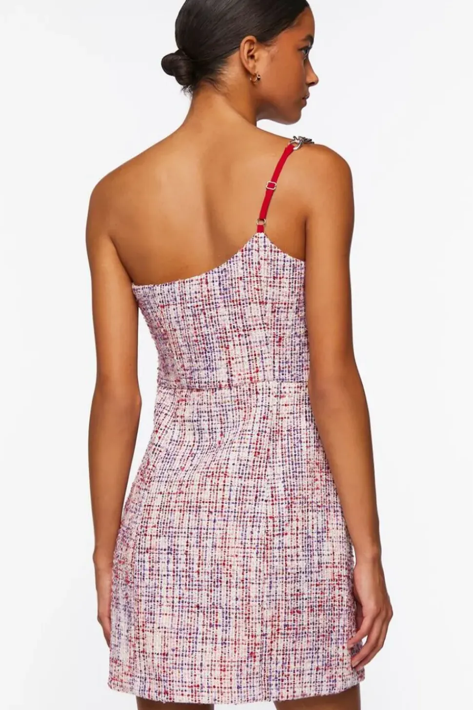 Tweed One-Shoulder Mini Dress