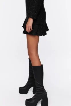 Tweed Pleated Mini Skirt