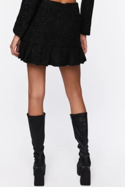 Tweed Pleated Mini Skirt