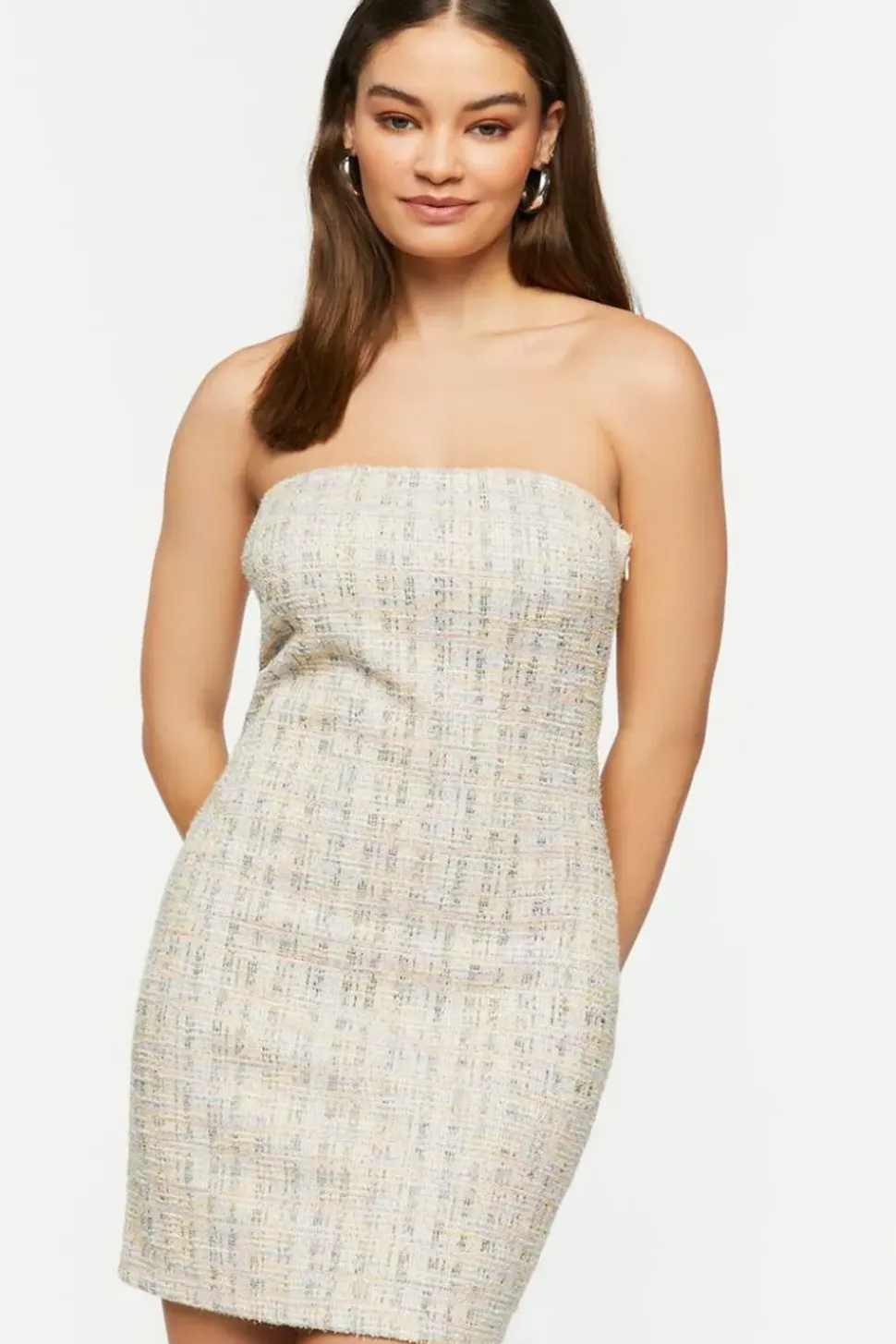 Tweed Tube Mini Dress