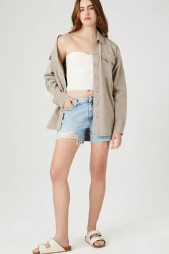 Twill Button-Up Shacket