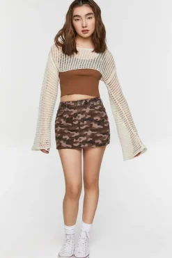 Twill Camo Mini Skirt