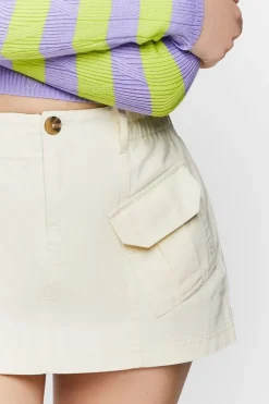 Twill Cargo Mini Skirt