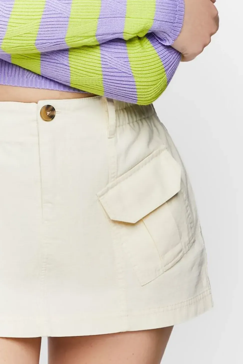 Twill Cargo Mini Skirt