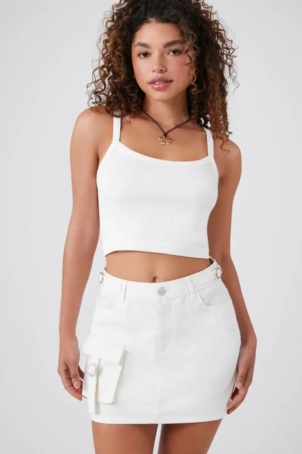 Twill Cargo Mini Skirt
