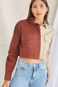 Twill Colorblock Top