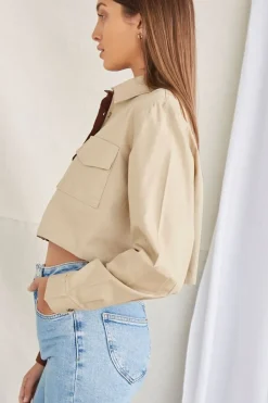 Twill Colorblock Top