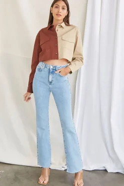 Twill Colorblock Top
