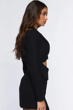 Twill Cutout Blazer Mini Dress