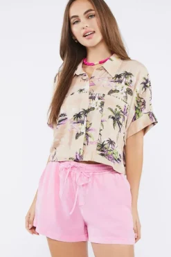 Twill Drawstring Shorts