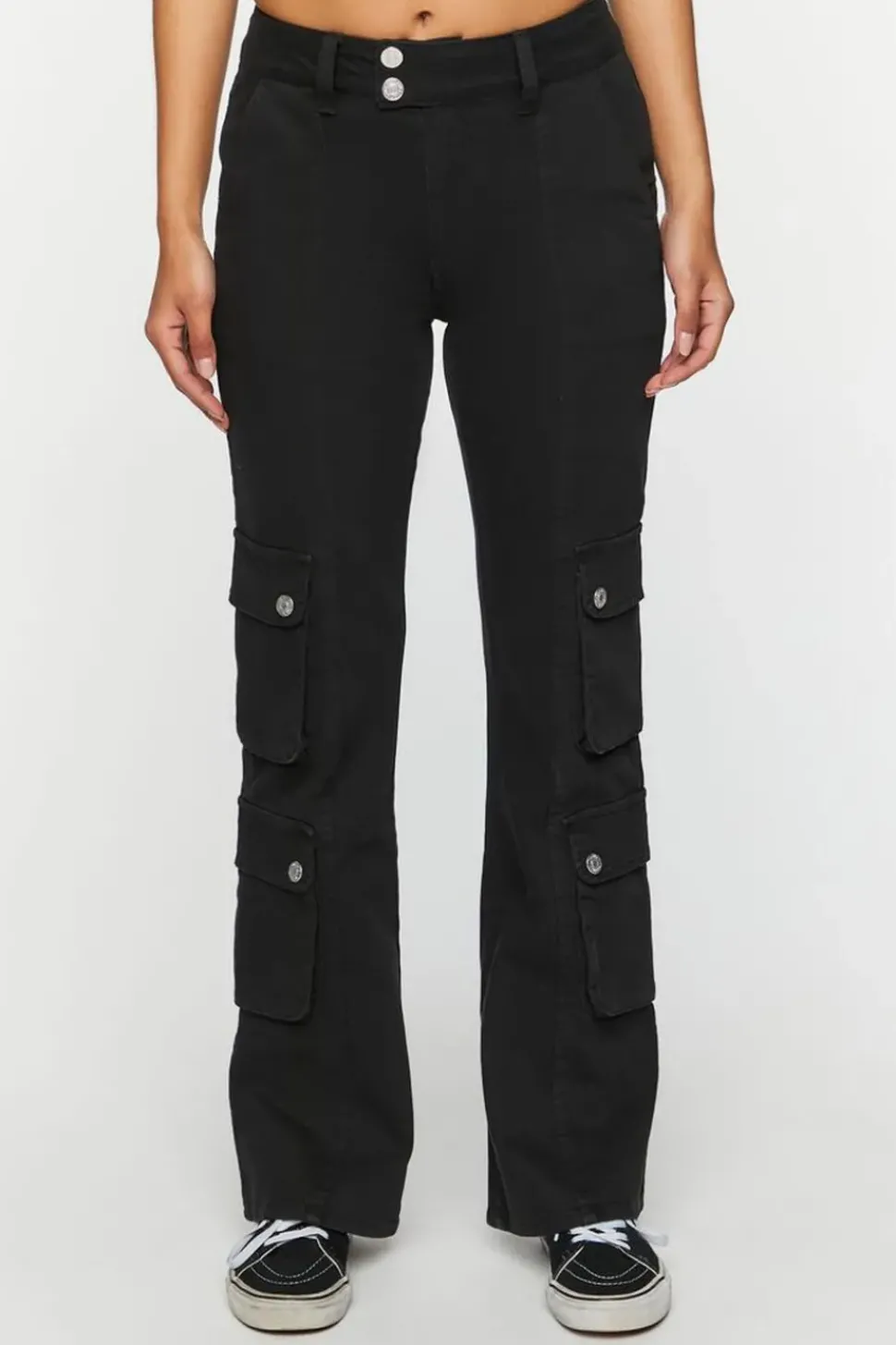 Twill Flare Cargo Pants