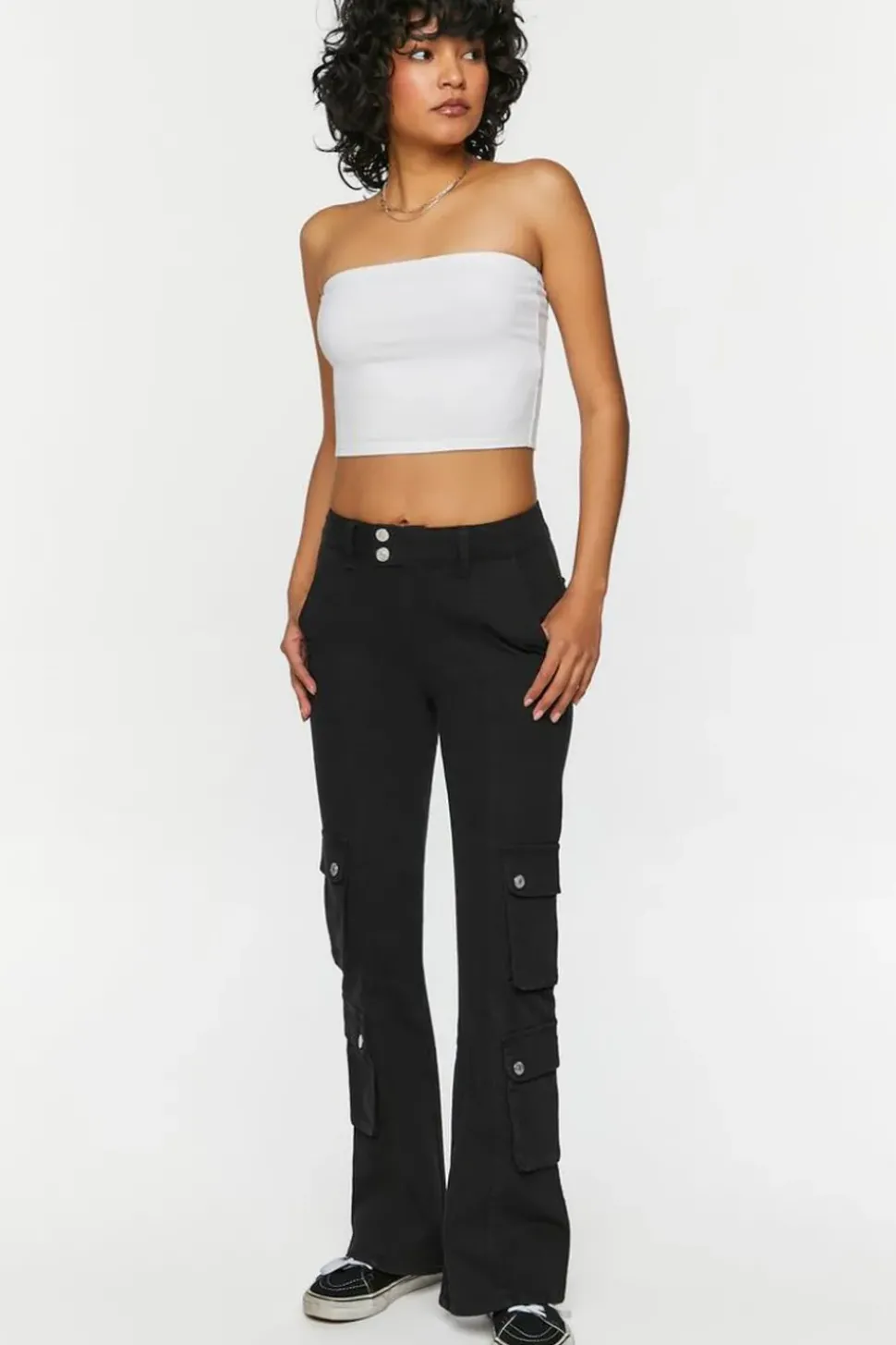 Twill Flare Cargo Pants