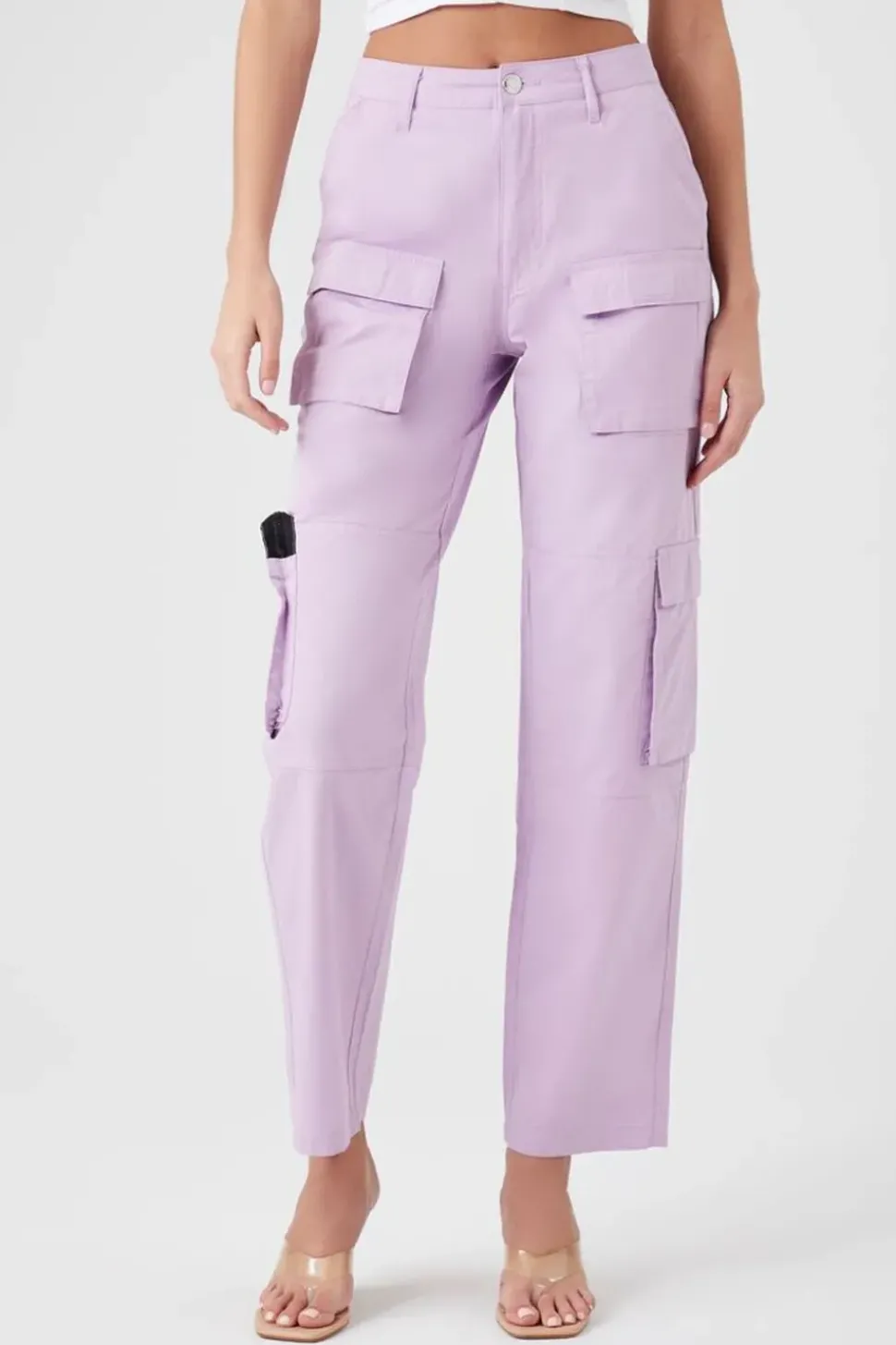 Twill High-Rise Cargo Pants