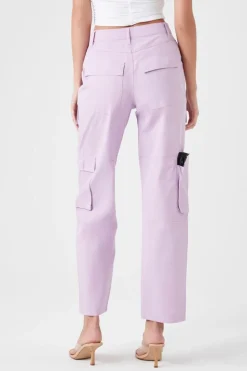 Twill High-Rise Cargo Pants