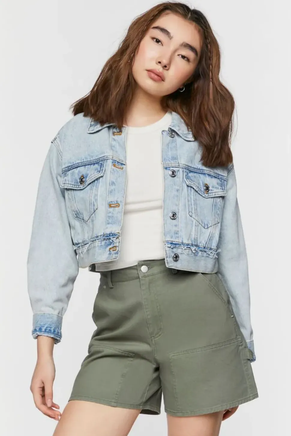 Twill Mid-Rise Bermuda Shorts