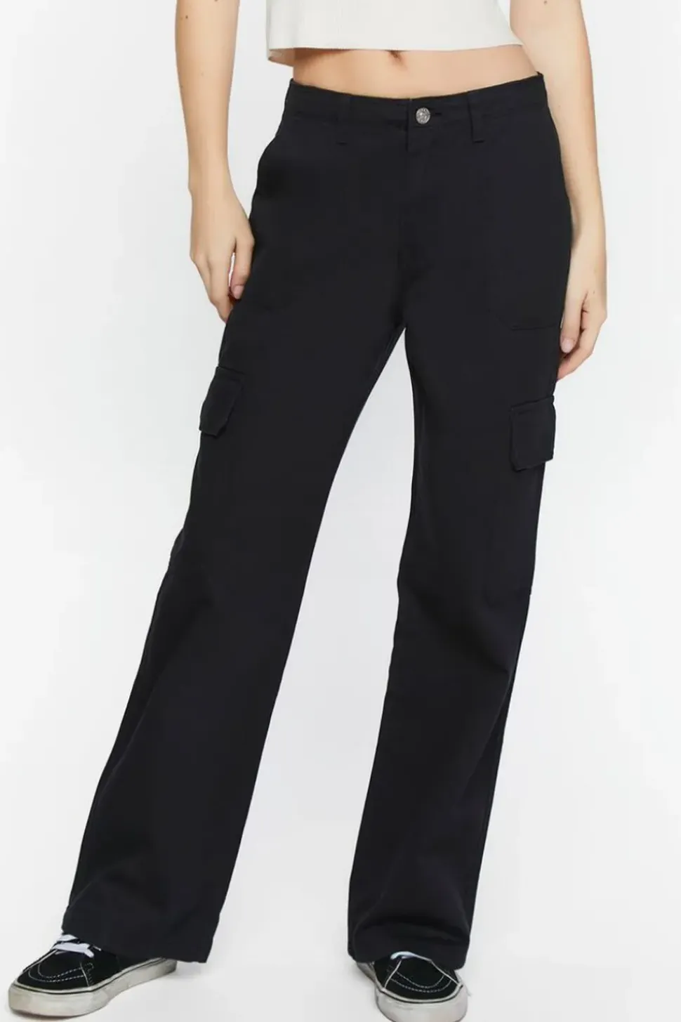 Twill Mid-Rise Cargo Pants