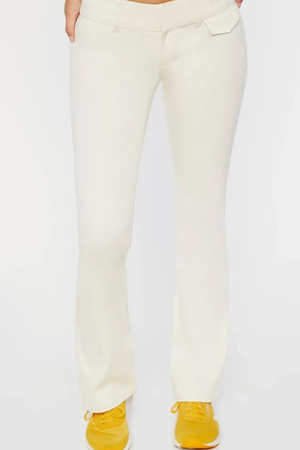 Twill Mid-Rise Flare Pants