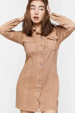 Twill Mini Shirt Dress