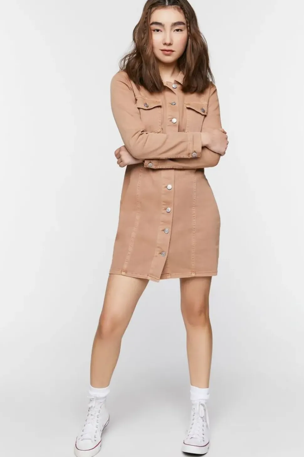 Twill Mini Shirt Dress